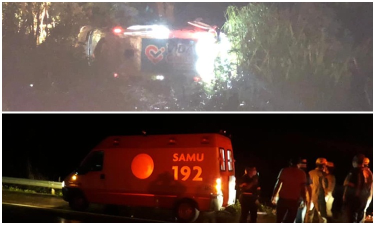 Idosa com suspeita de covid-19 morre após ambulância cair em ribanceira na GO-080