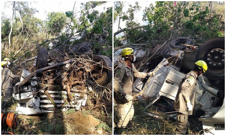 Colisão frontal entre duas carretas mata duas pessoas na BR-153