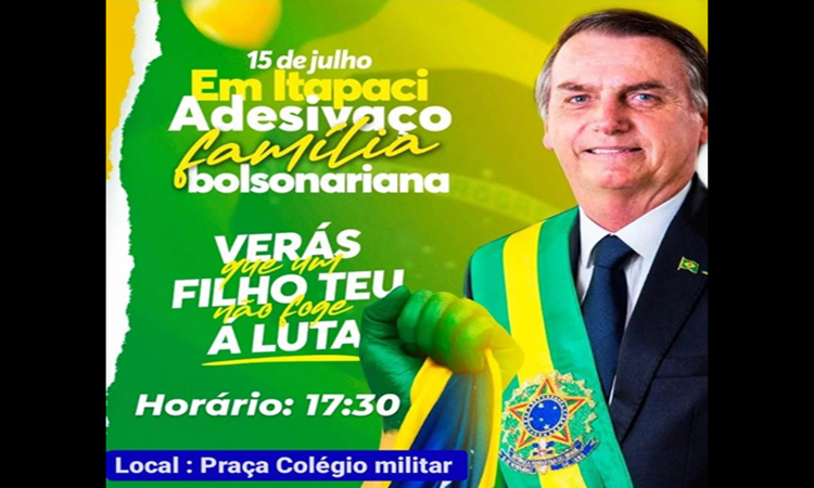 Apoiadores do Presidente Bolsonaro preparam ”adesivaço” em Itapaci