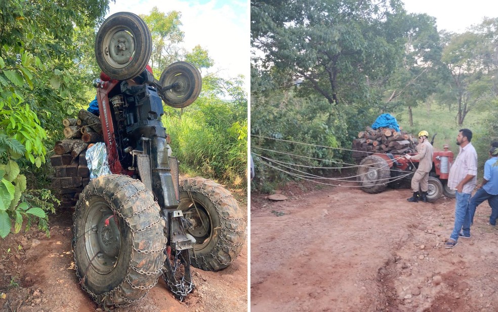 GO: Homem morre após trator tombar em estrada rural