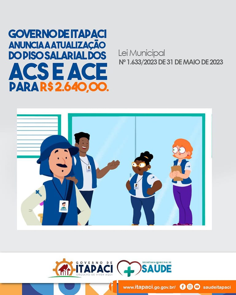 Governo de Itapaci anuncia a atualização do piso salarial dos Agentes de Saúde (ACS) e Endemias (ACE)