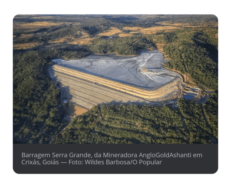 Alarme falso de rompimento de barragem de mineradora assusta moradores em Crixás