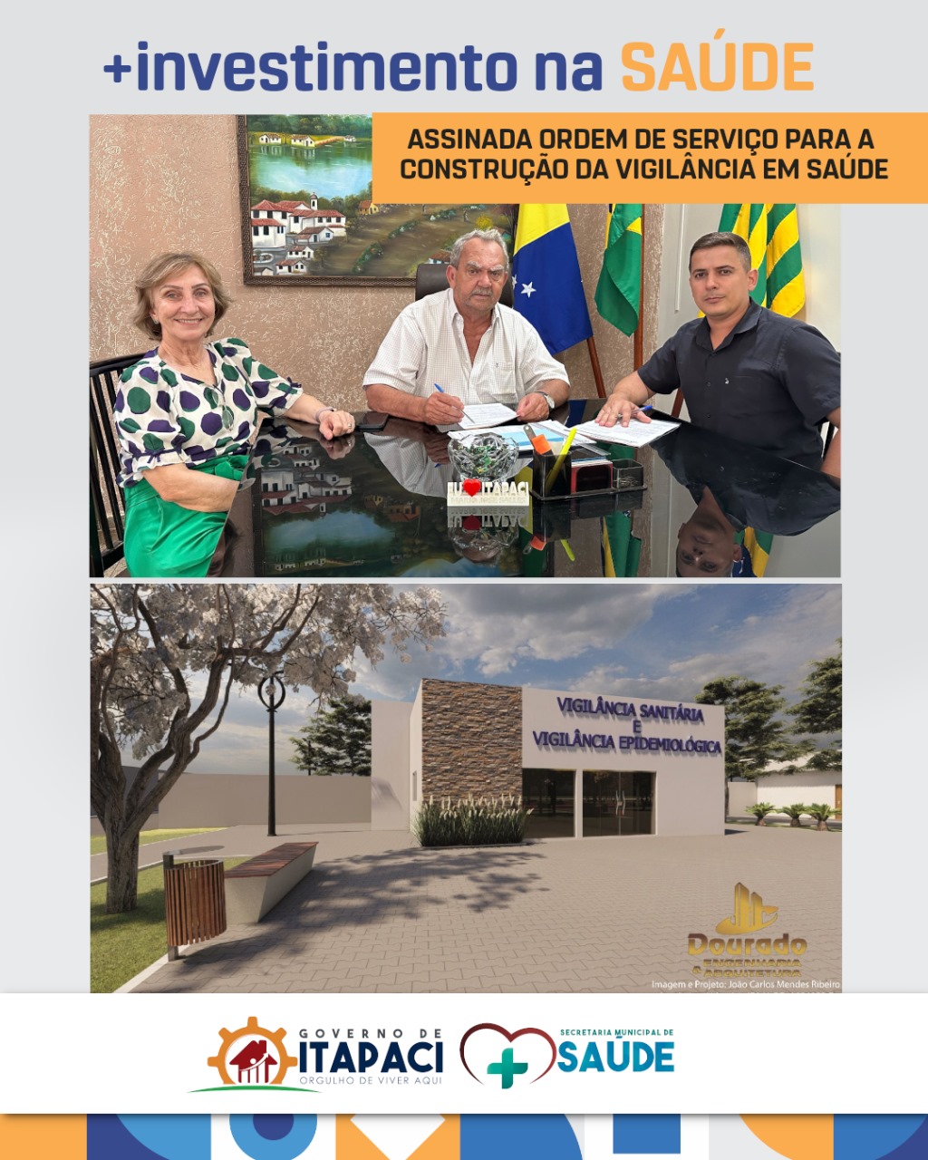 Assinada ordem de serviço para construção da sede da Vigilância Sanitária de Itapaci