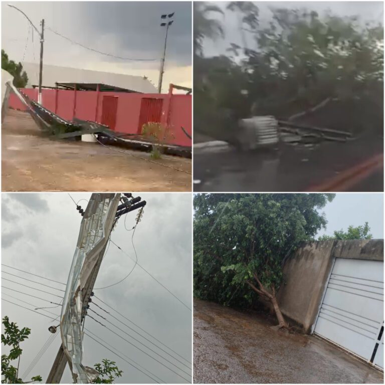 Chuva acompanhada com rajadas de vento causa estragos e assusta moradores de Santa Terezinha de Goiás