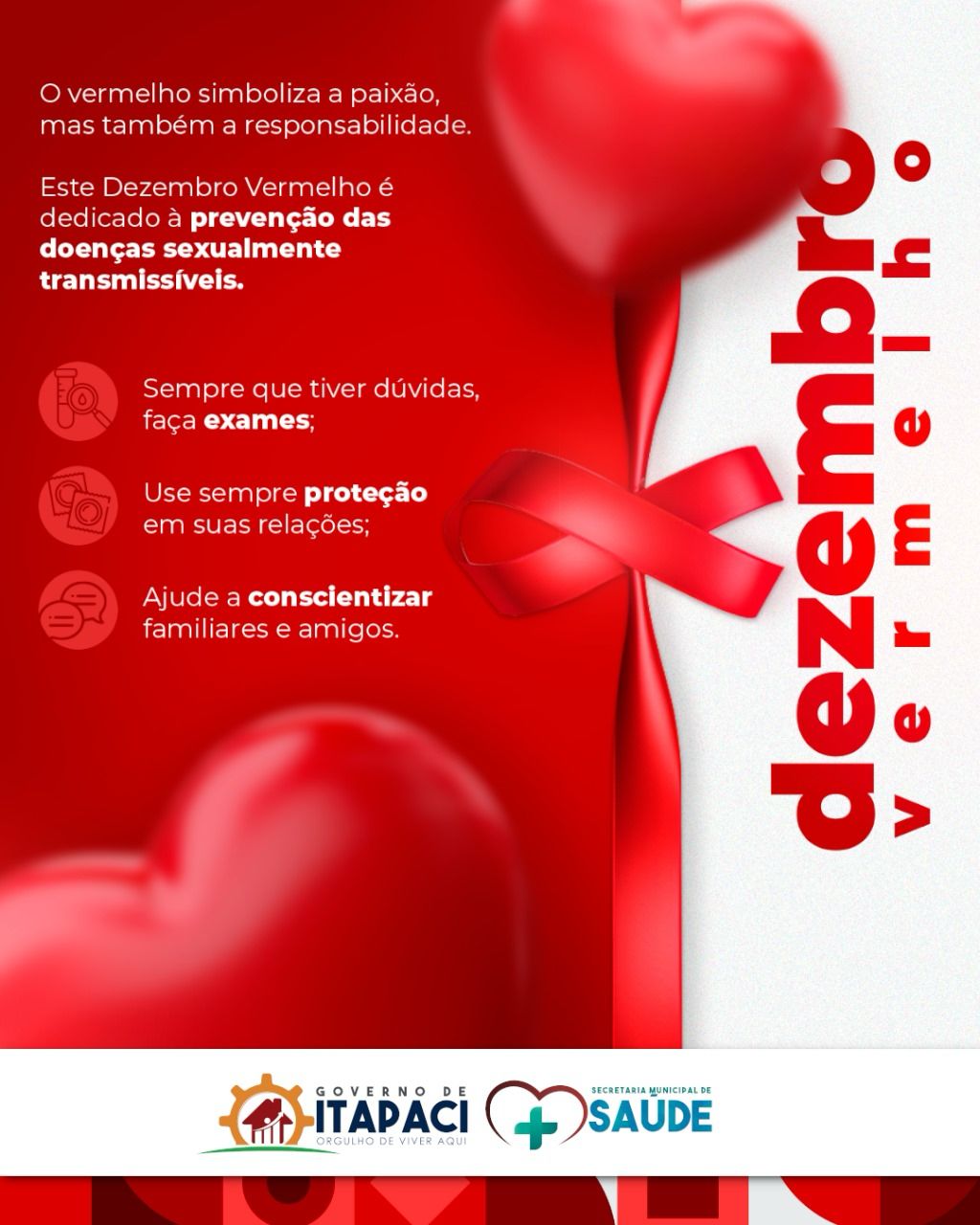 Secretaria Municipal de Saúde dá início a campanha Dezembro Vermelho