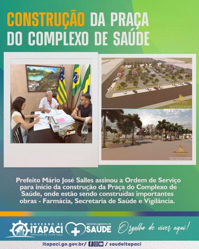 Prefeito Mário Salles assina ordem de serviço para construção da praça do Complexo de Saúde