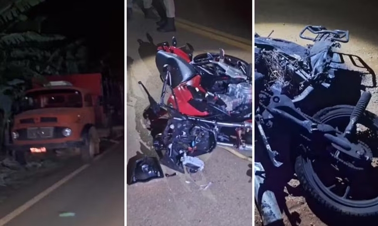 Três jovens morrem após motos baterem contra caminhão na GO-426