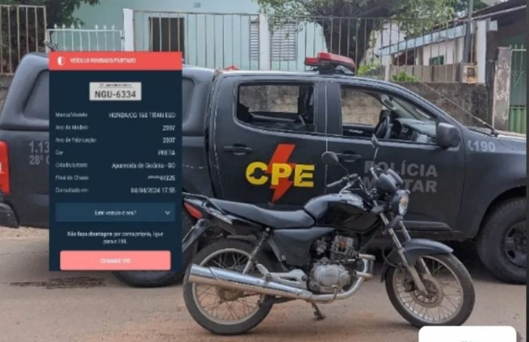 Motocicleta roubada e clonada é recuperada pela CPE em Campos Verdes