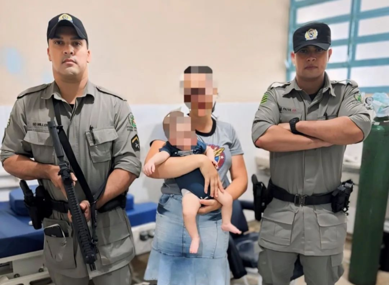 Policiais militares salvam bebê engasgado em Rubiataba