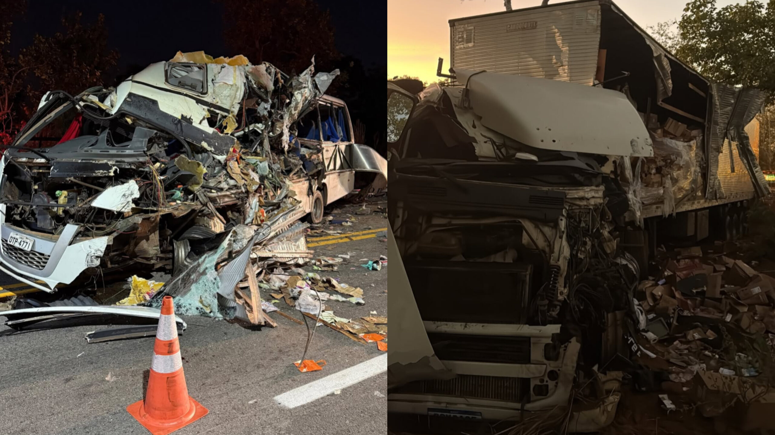 Colisão entre carreta, micro-ônibus e ônibus na BR-153 deixa cinco mortos e vários feridos