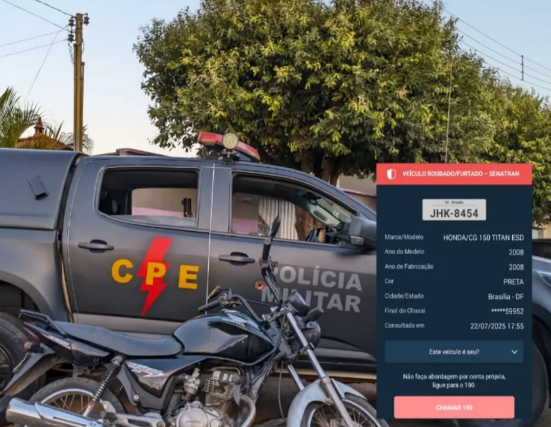 CPE recupera motocicleta clonada em Itapaci