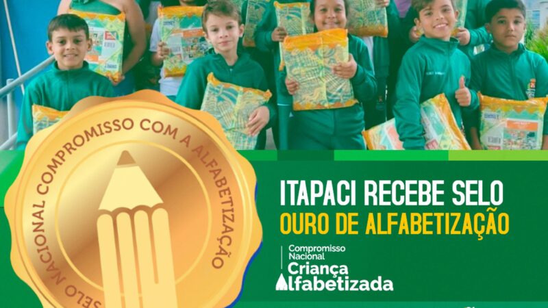 Educação de Itapaci recebe selo ouro de alfabetização