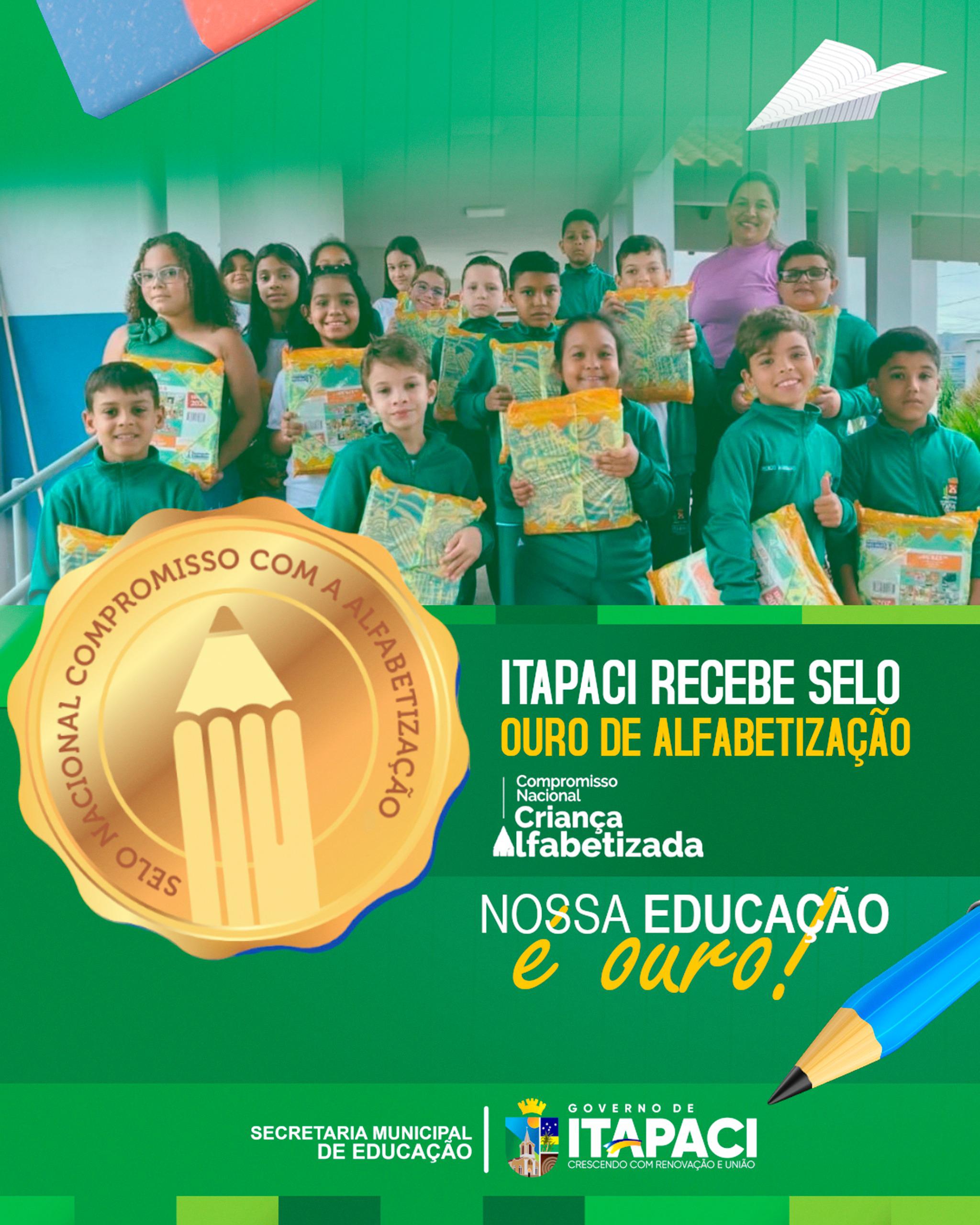 Educação de Itapaci recebe selo ouro de alfabetização