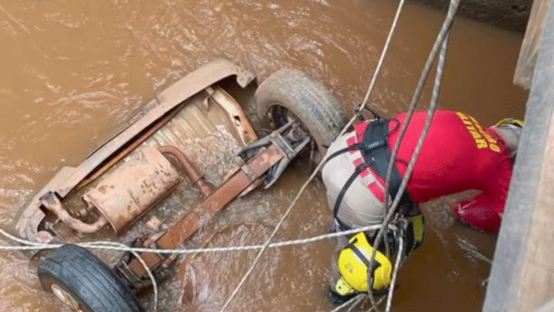 Uma pessoa morreu após veículo cair de ponte na zona rural de Ipiranga de Goiás