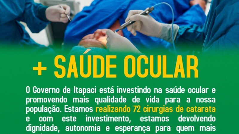 Saúde Itapaci acelera para acabar com a fila de espera para cirurgias de catarata