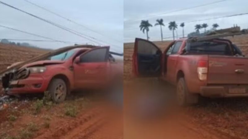 GO: Motorista morre após bater contra poste e levar choque ao sair do carro