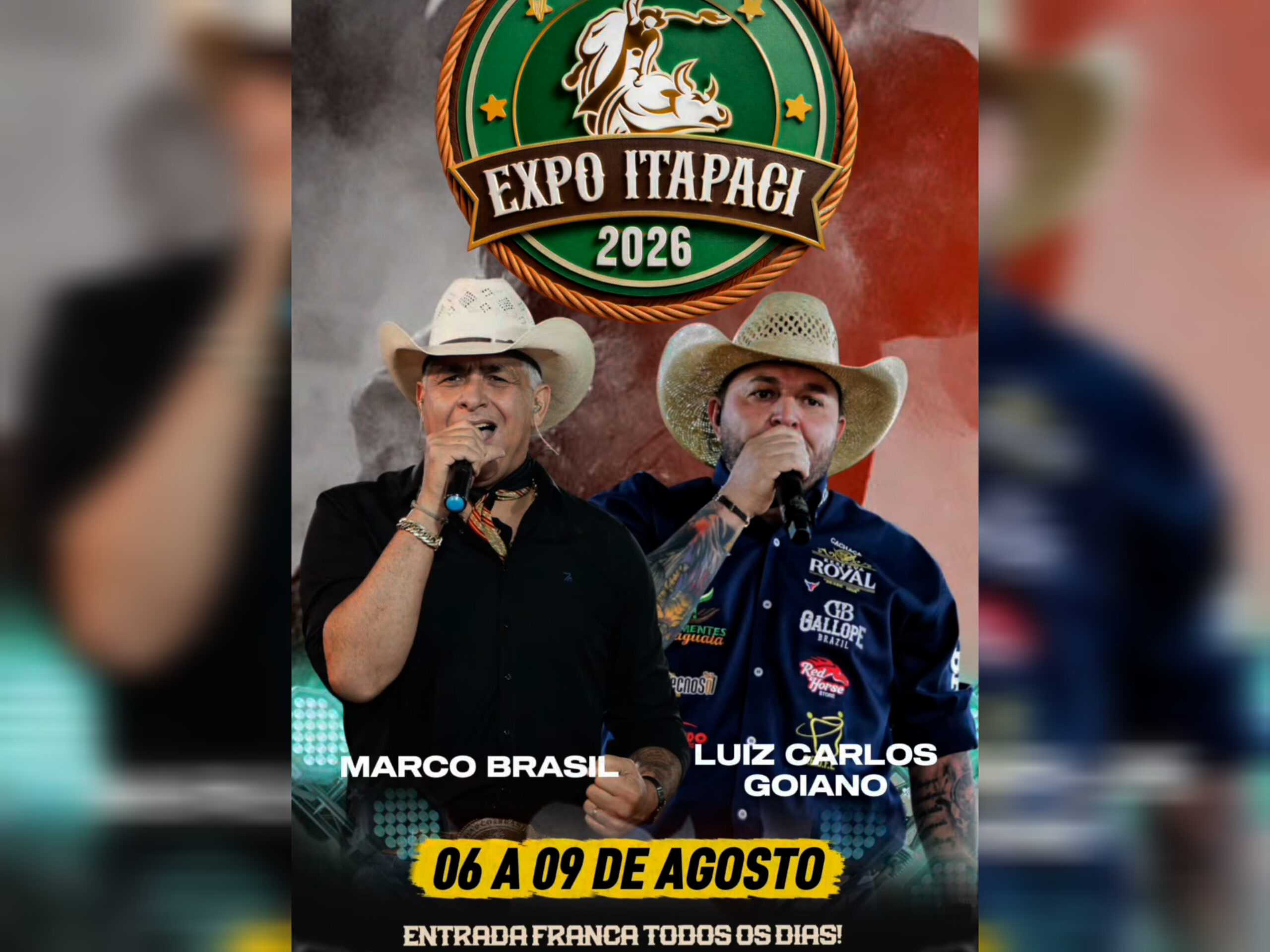 Marco Brasil e Luiz Carlos Goiano serão os locutores do rodeio na ExpoItapaci 2026