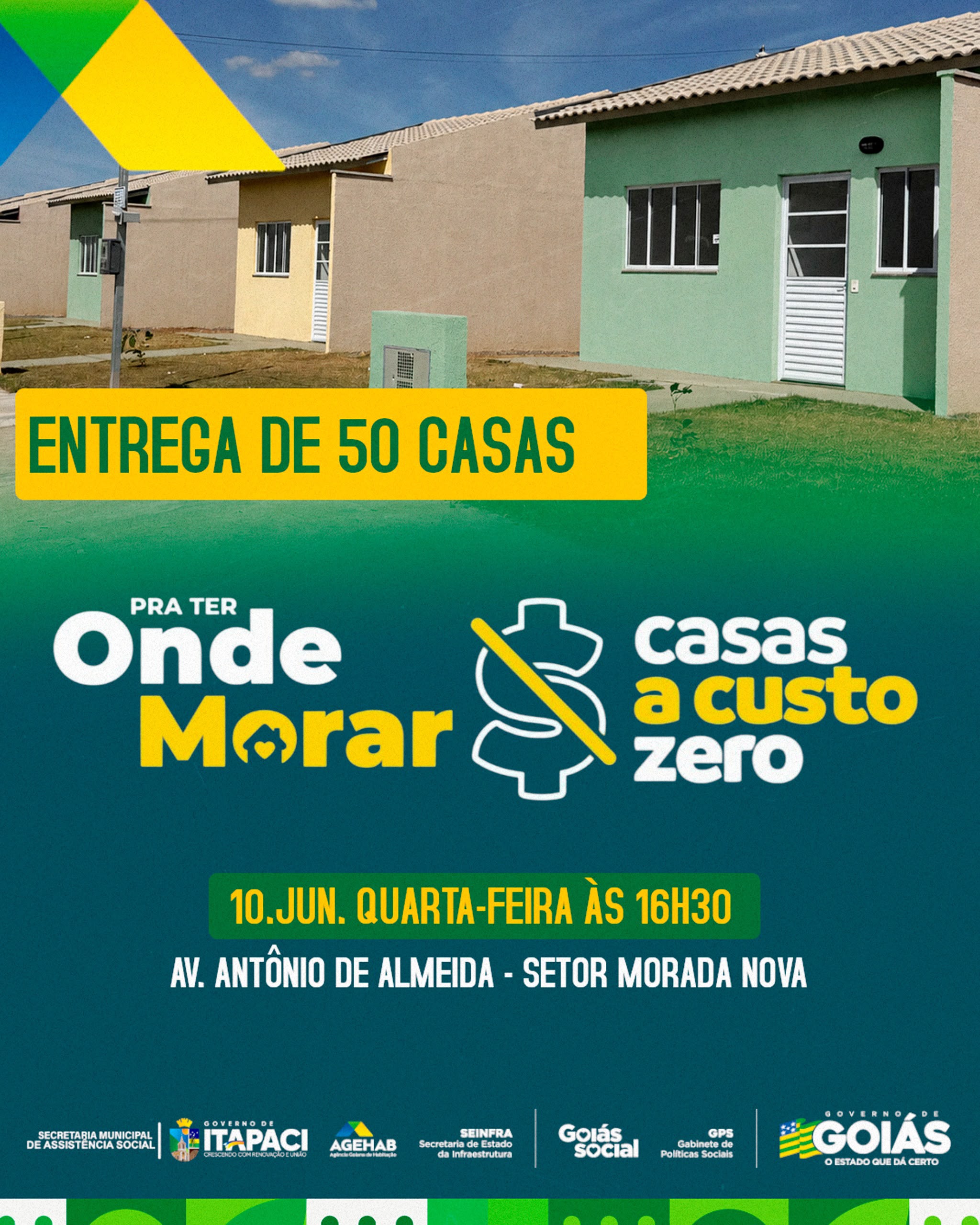 Chegou a hora de entregar 50 unidades habitacionais em Itapaci