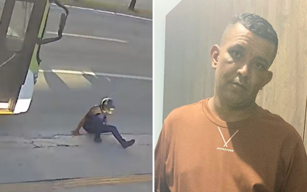 Vídeo | Passageiro morre após se desequilibrar ao descer de moto, cair e ser atropelado por ônibus, em Goiânia