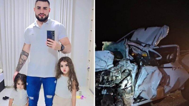 Pai e duas filhas morrem em acidente na BR-414